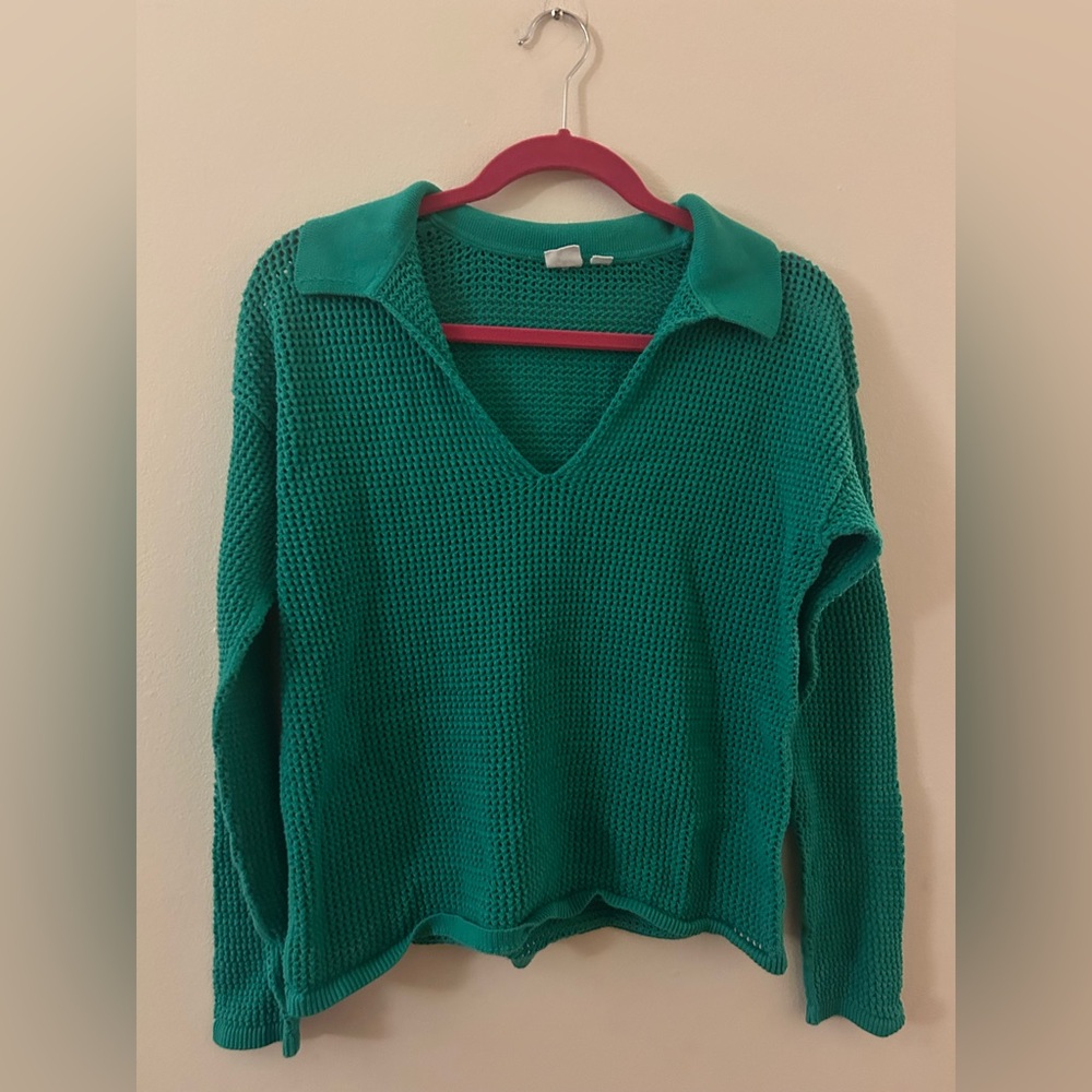 Gap Green Knit Polo Sweater